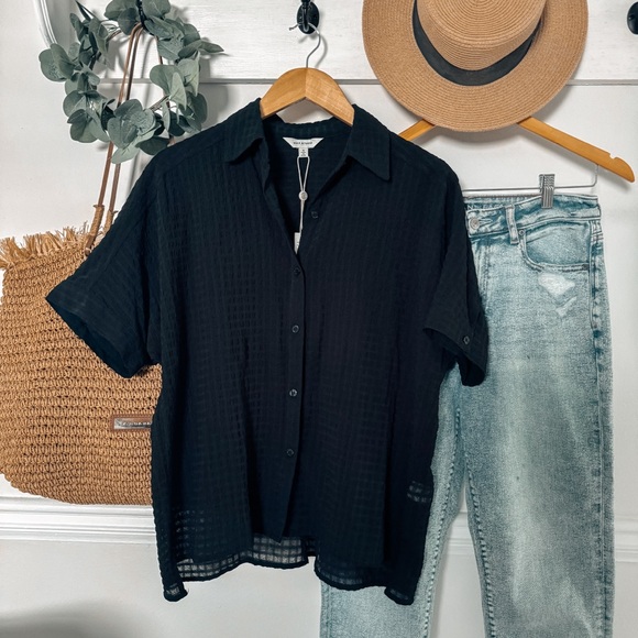 Black Button Down Blouse - Picture 9 of 9